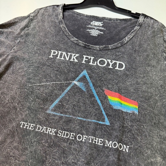 Pink Floyd Dark Side of The Moon Unisex Distressed Cuffed Sleeve Tee - Picture 8 of 10